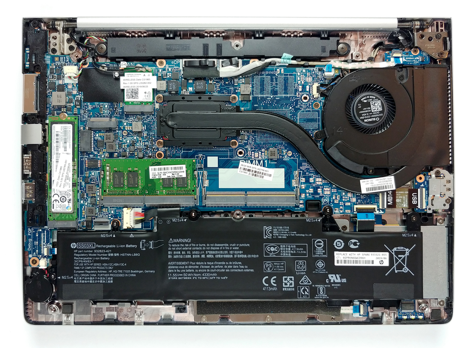 Internal Photo of HP EliteBook 840 846 745 G5 G6 ZBook 14u G5 14u G6 backlit German DE keyboard (HP EliteBook 840 G6)